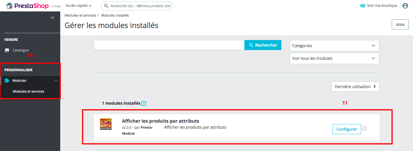 Clic sur Configurer le module
