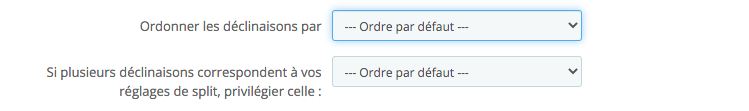 Ordonner les déclinaisons